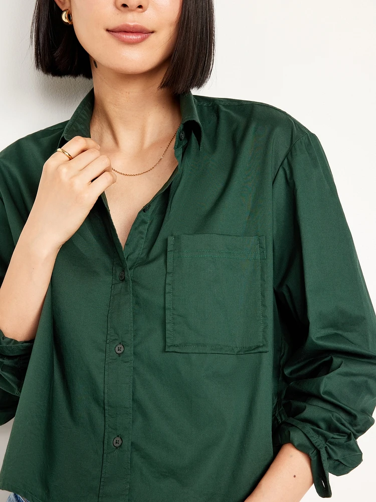 Button-Down Crop Shirt