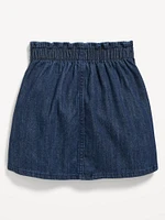 Button-Front Heart-Pocket Skirt for Toddler Girls