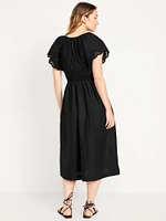 Waist-Defined Midi Dress