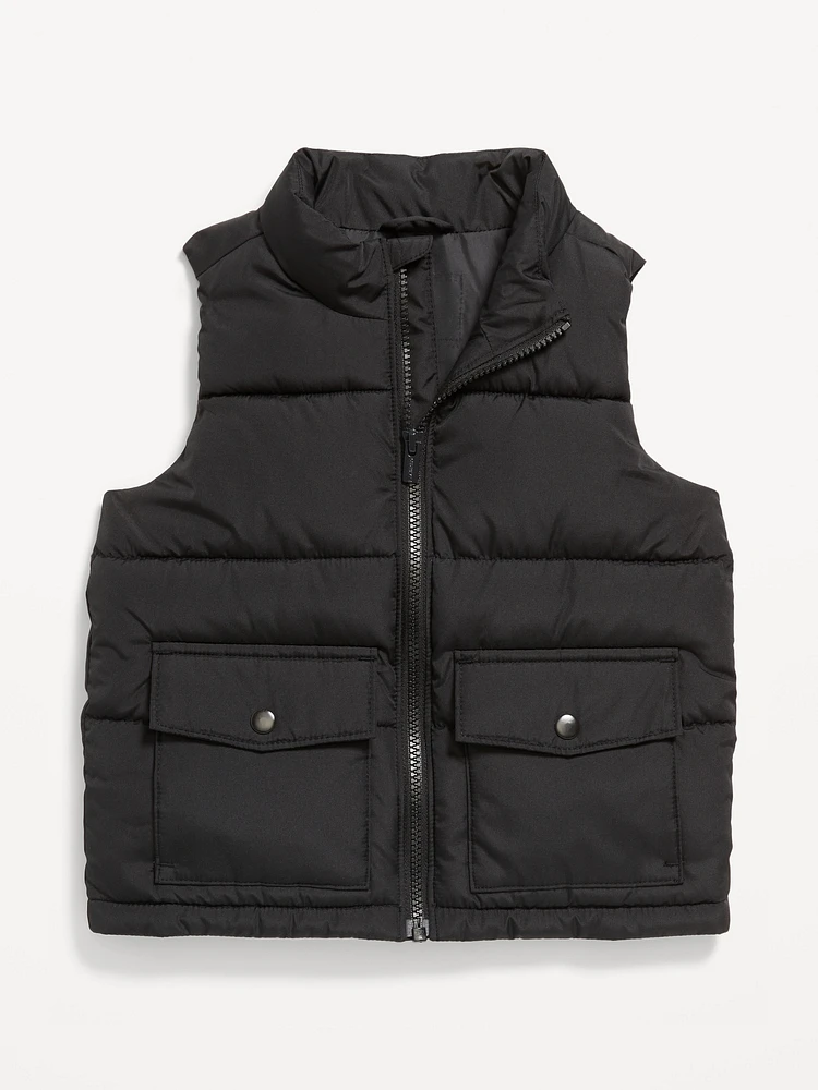 Water-Resistant Quilted Utility Puffer Vest for Toddler