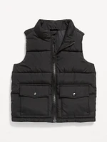 Water-Resistant Quilted Utility Puffer Vest for Toddler