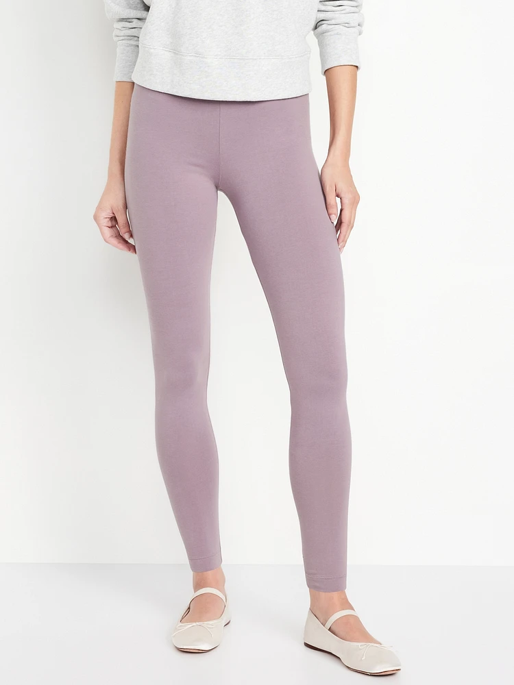 High-Waisted Jersey Ankle Leggings