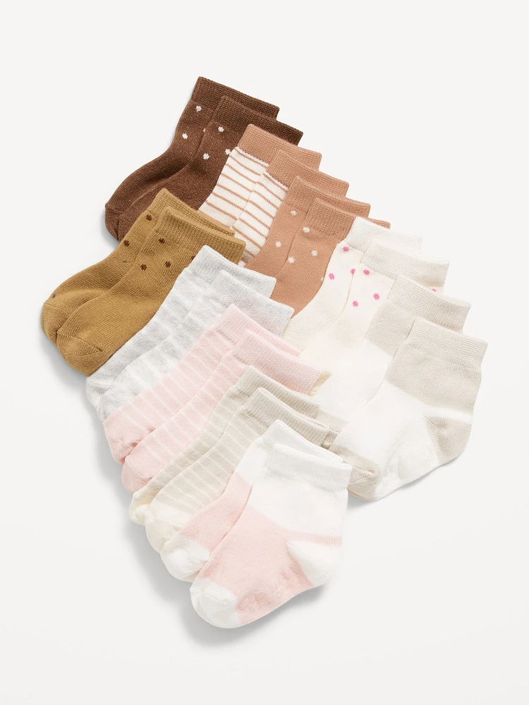 Unisex Crew Socks 10-Pack for Toddler & Baby