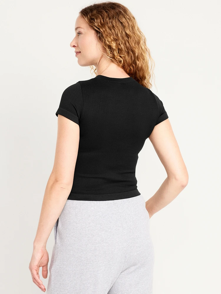 Fitted Seamless Ribbed T-Shirt