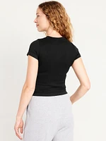 Fitted Seamless Ribbed T-Shirt