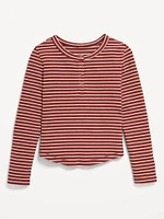 Printed Long-Sleeve Henley T-Shirt for Girls