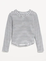 Printed Long-Sleeve Henley T-Shirt for Girls