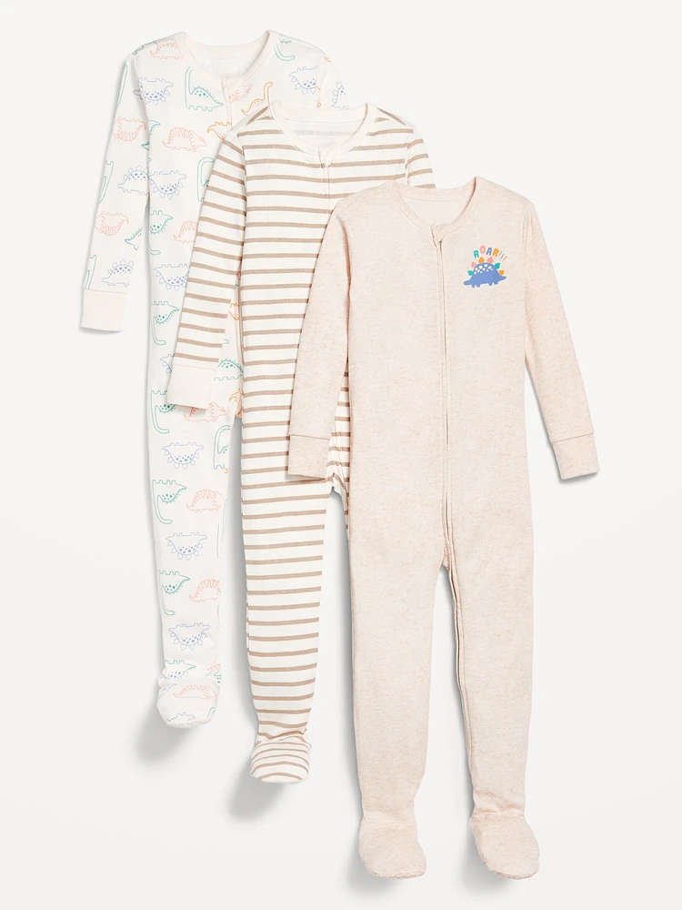 Snug-Fit Pajama One-Piece 3-Pack for Toddler & Baby