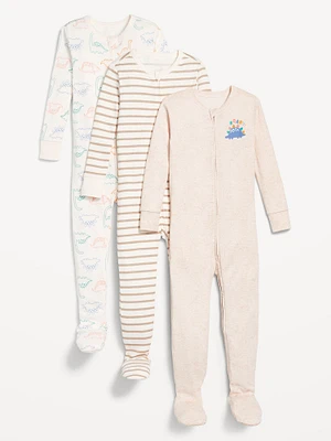 Snug-Fit Pajama One-Piece 3-Pack for Toddler & Baby