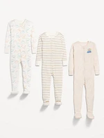 Snug-Fit Pajama One-Piece 3-Pack for Toddler & Baby