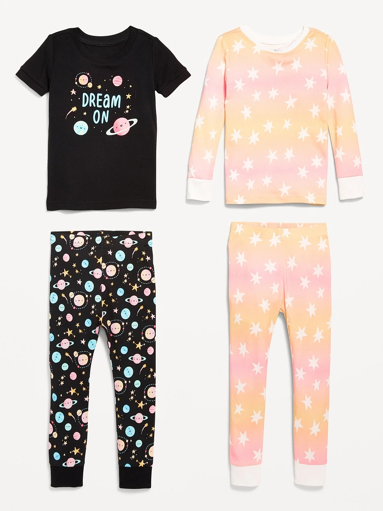 Snug-Fit Pajama 4-Piece Set for Toddler & Baby