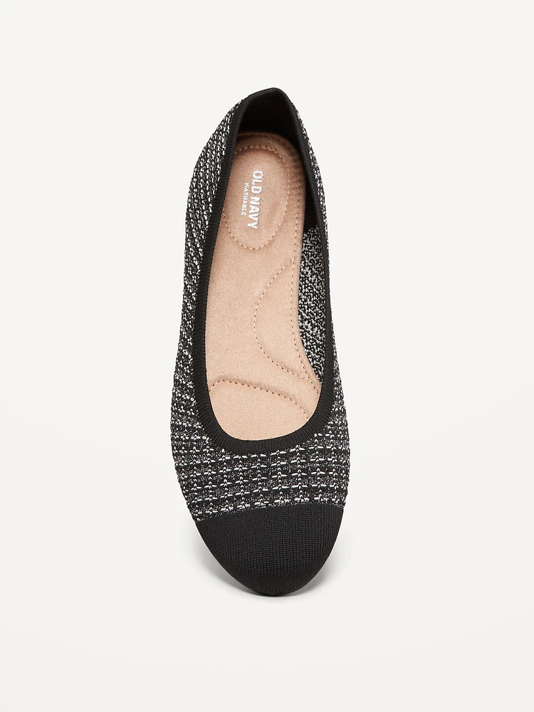 Knit Almond-Toe Ballet Flats