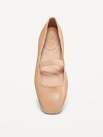 Mary Jane Square-Toe Ballet Flats