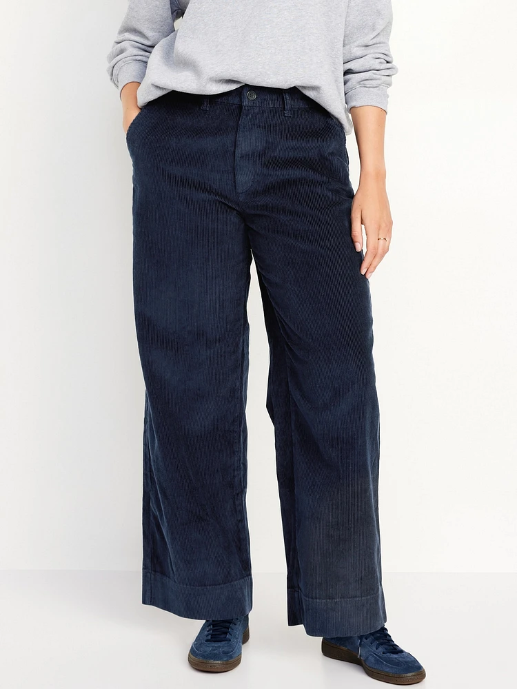 High-Waisted Corduroy Wide-Leg Pants