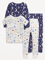 Unisex Snug-Fit Pajama 4-Piece Set for Toddler &Baby