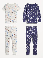 Unisex Snug-Fit Pajama 4-Piece Set for Toddler &Baby