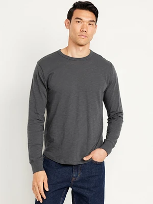 Curved-Hem Slub-Knit T-Shirt