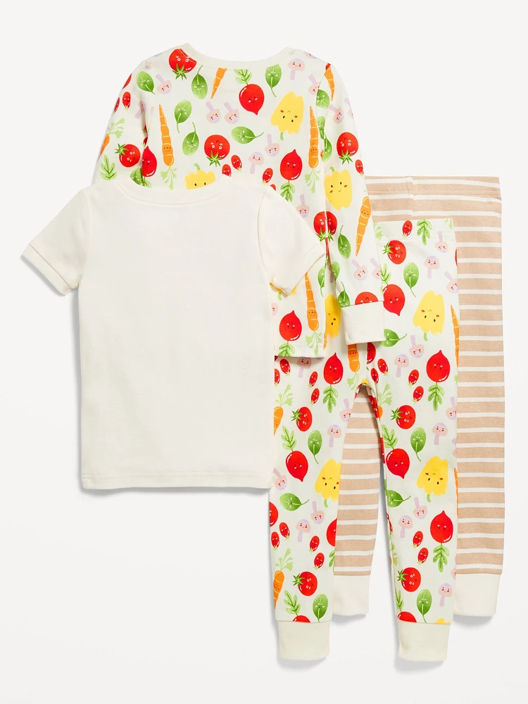 4-Piece Snug-Fit Printed Pajama Set for Toddler &amp Baby