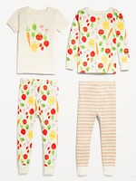 4-Piece Snug-Fit Printed Pajama Set for Toddler &amp Baby