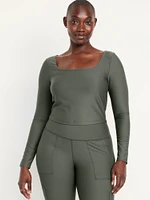 PowerSoft Long-Sleeve Crop Support Top