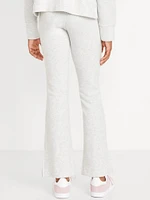 Plush High-Waisted Ribbed Flare Pants for Girls