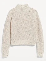 Mock-Neck Crop Sweater