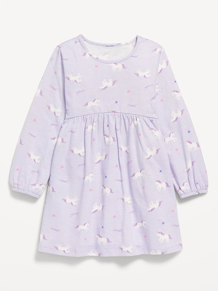 Printed Long-Sleeve Dress for Toddler Girls