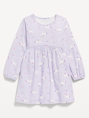 Printed Long-Sleeve Dress for Toddler Girls