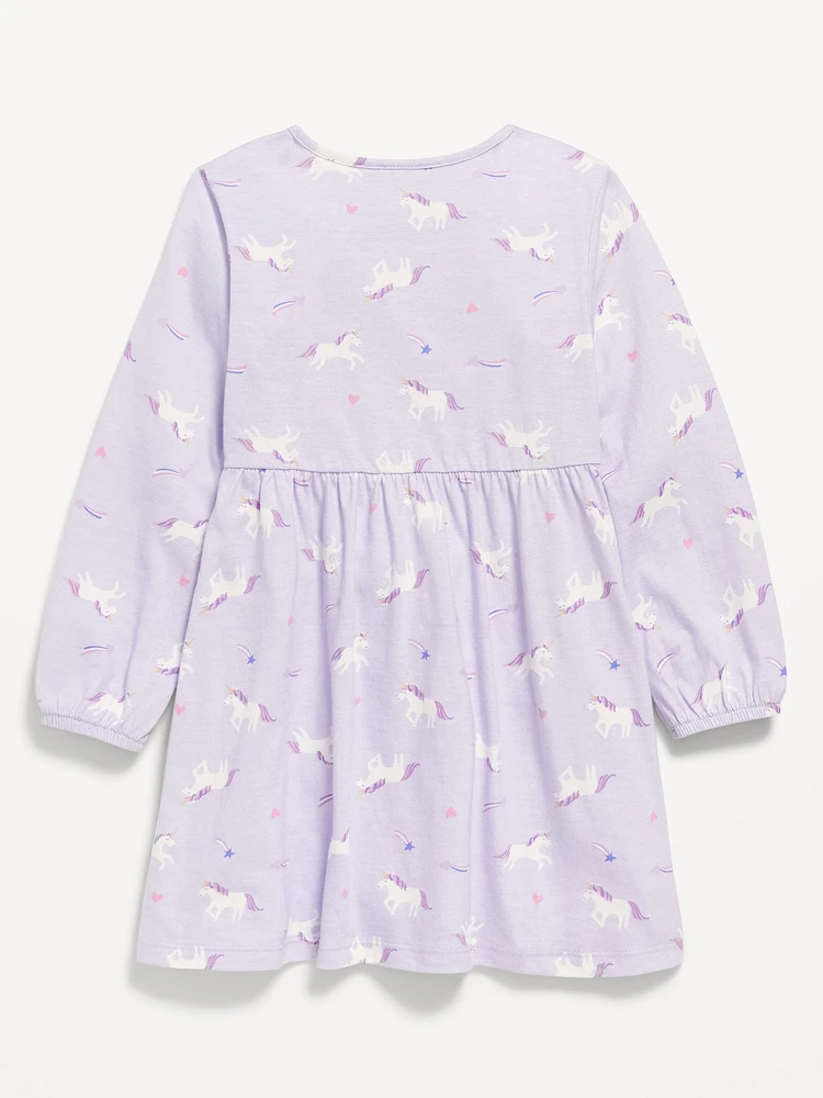 Printed Long-Sleeve Dress for Toddler Girls
