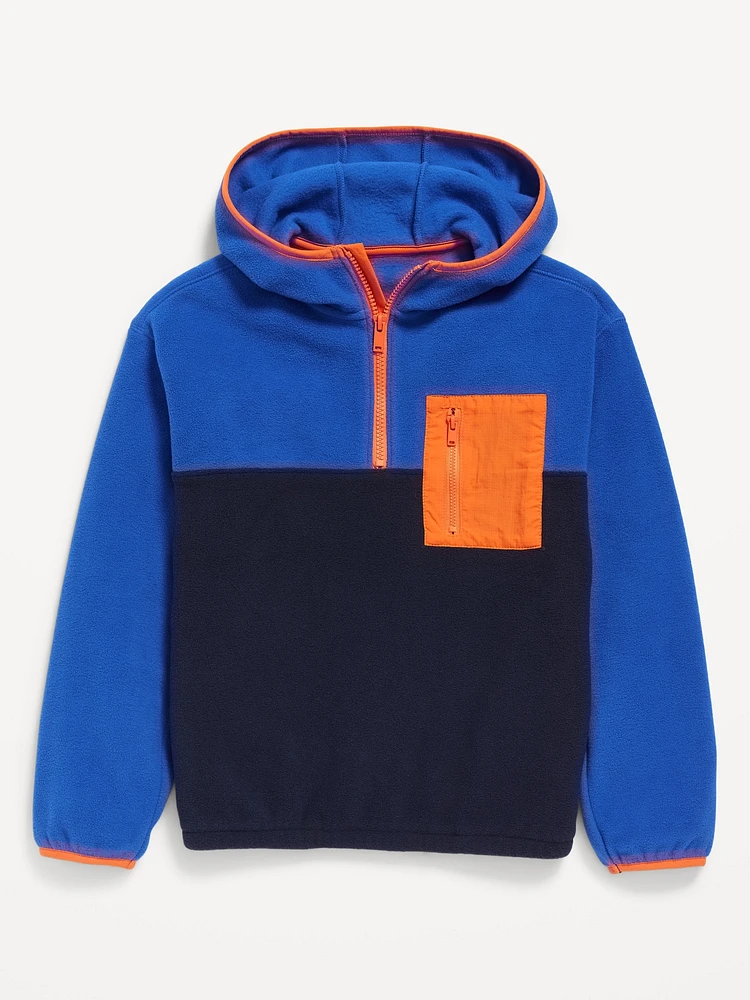 Hooded Quarter-Zip Microfleece Jacket for Boys