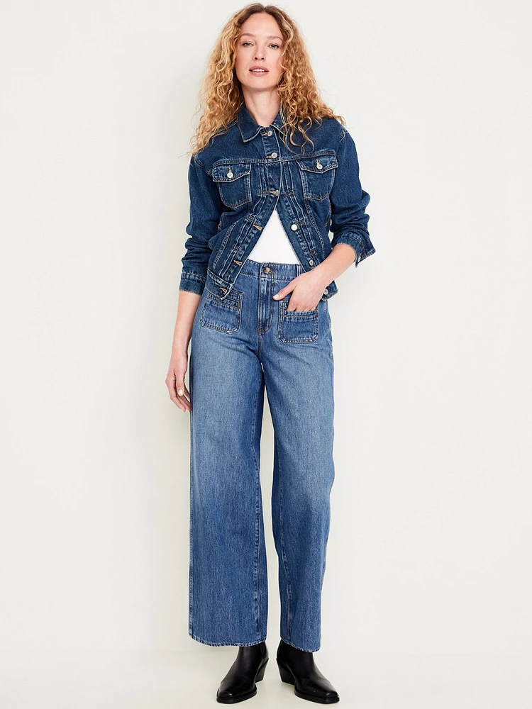 High-Waisted Baggy Wide-Leg Trouser Jeans
