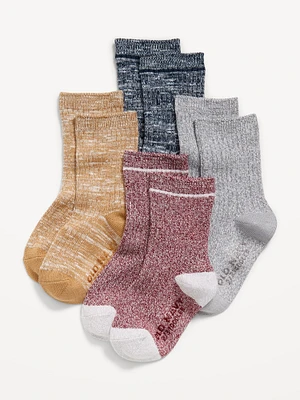 Unisex Soft-Knit Camp Crew Socks 4-Pack for Toddler & Baby