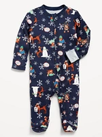 2-Way-Zip Printed Sleep & Play Footed One-Piece for Baby