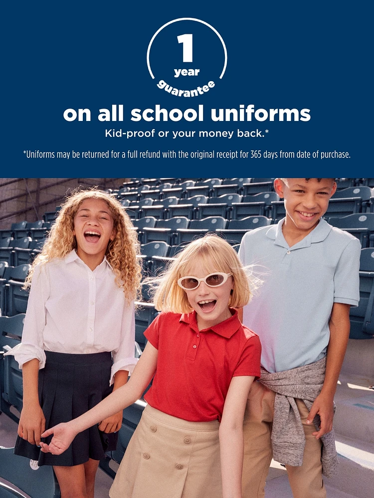 School Uniform Fit & Flare Pique Polo Dress for Girls