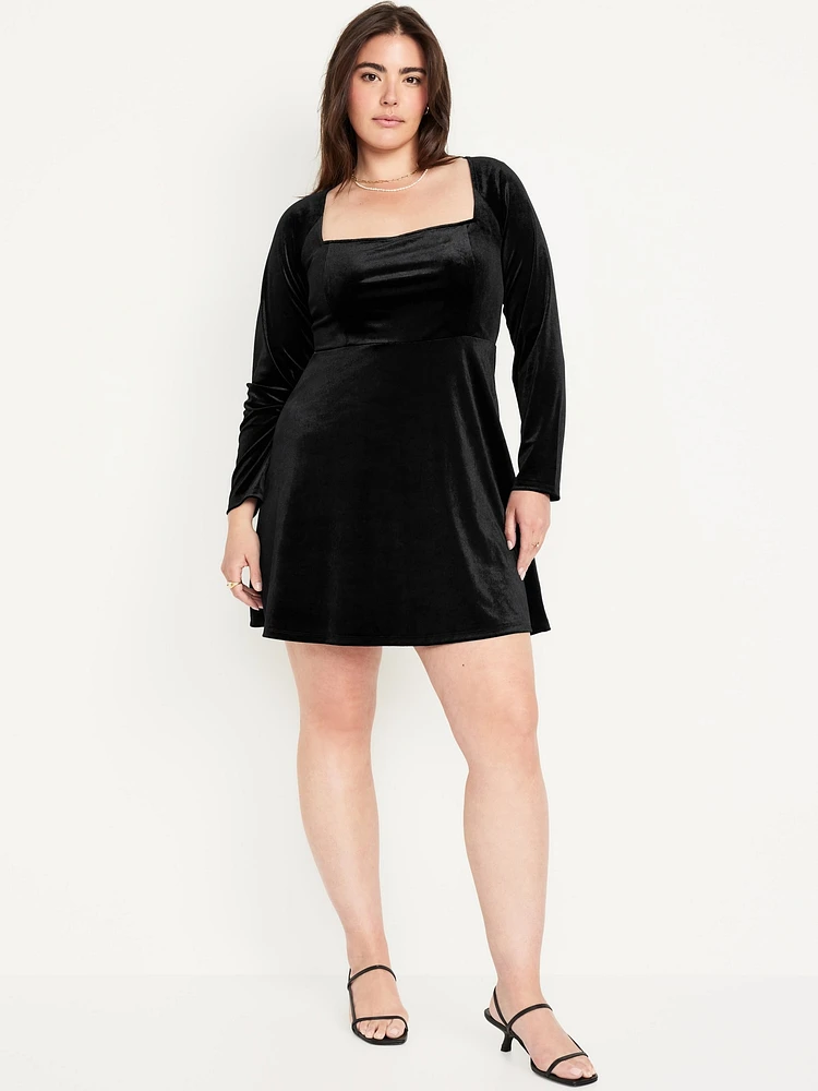 Fit & Flare Velvet Mini Dress