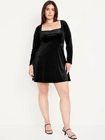 Fit & Flare Velvet Mini Dress