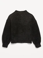 Cozy Mock-Neck Chenille Sweater for Girls