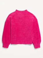 Cozy Mock-Neck Chenille Sweater for Girls