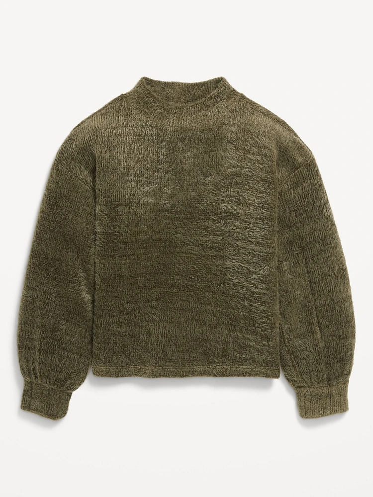 Cozy Mock-Neck Chenille Sweater for Girls