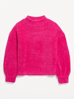 Cozy Mock-Neck Chenille Sweater for Girls