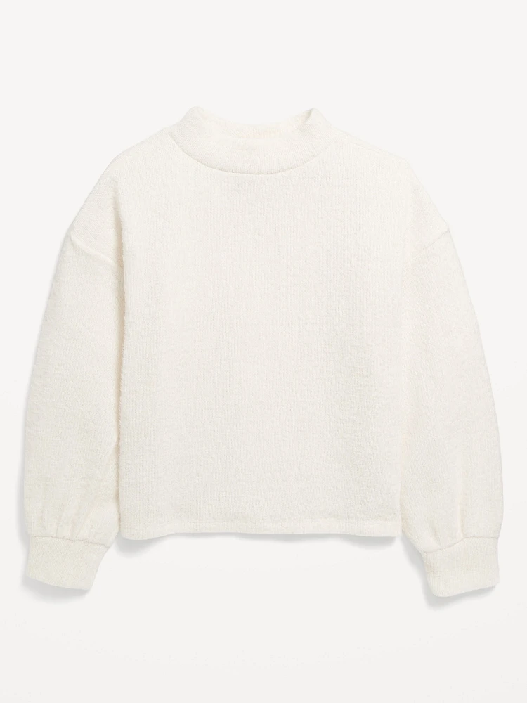 Cozy Mock-Neck Chenille Sweater for Girls