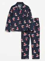 Gender-Neutral Printed Button-Front Pajama Set for Kids