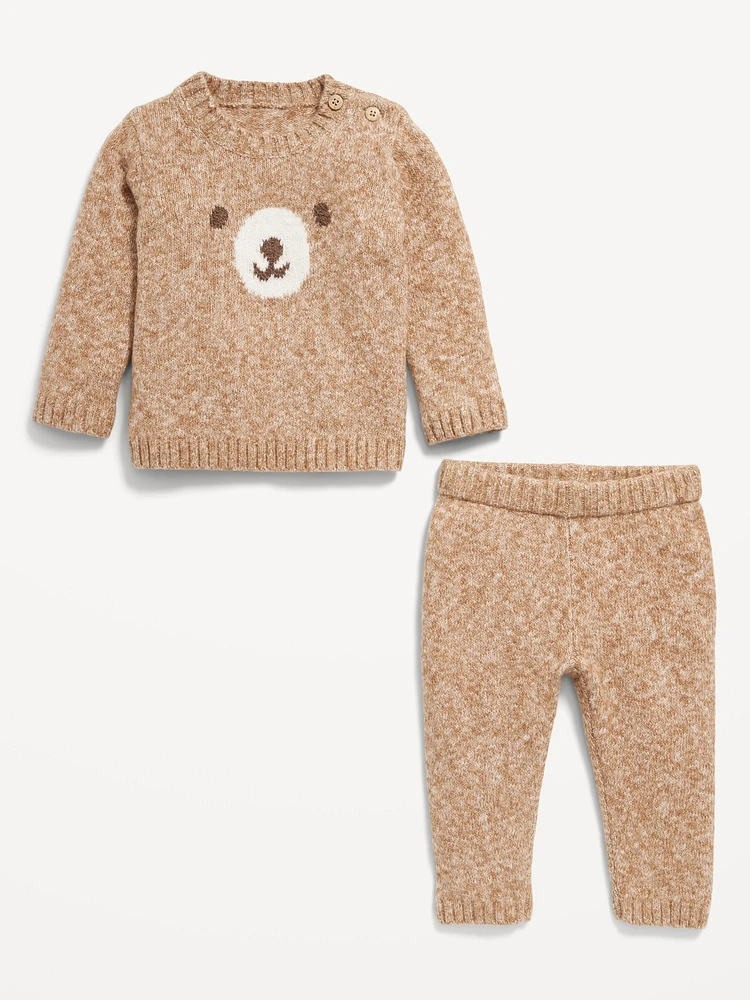 SoSoft Crew-Neck Graphic Sweater and Pants Set for Baby