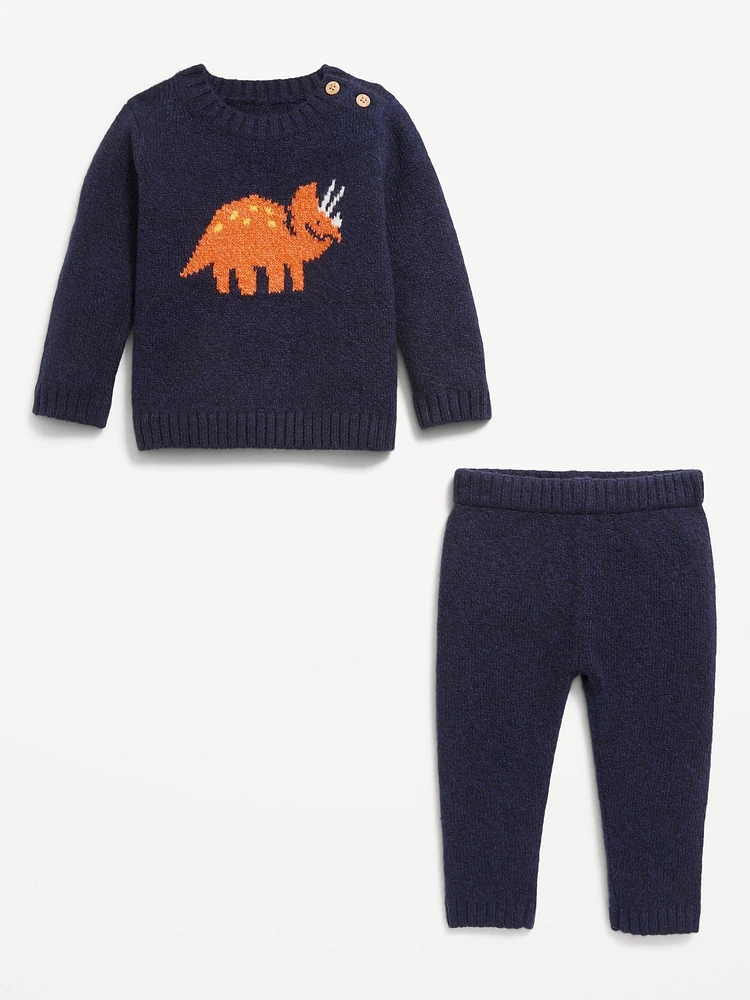 SoSoft Crew-Neck Graphic Sweater and Pants Set for Baby