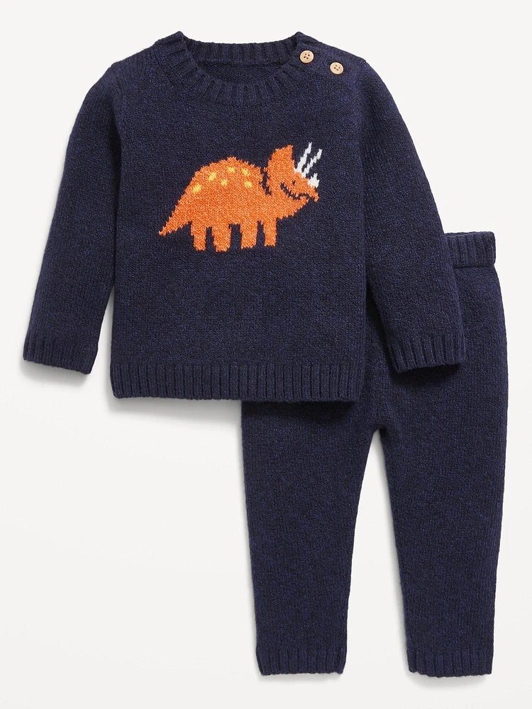 SoSoft Crew-Neck Graphic Sweater and Pants Set for Baby