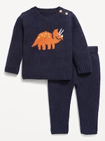 SoSoft Crew-Neck Graphic Sweater and Bottoms Set for Baby