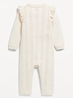 Sweater-Knit Ruffled One-Piece for Baby