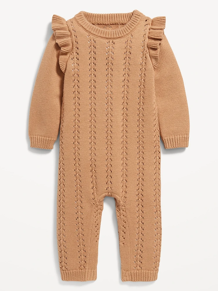 Sweater-Knit Ruffled One-Piece for Baby