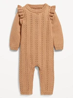 Sweater-Knit Ruffled One-Piece for Baby