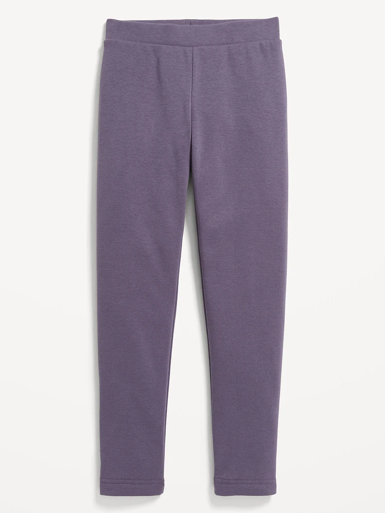 High-Waisted Full-Length Fleece Leggings for Girls